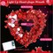 Lighted Valentine's Day Wreath Heart Rose Wreath for Front Door Romantic Decor with Timer Light Up Rose Heart Wreath with Glitter Heart Red Pink White Lights for Valentine's Day Wedding.